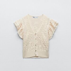 Zara NWOT Ivory Lace Women's Cardigan